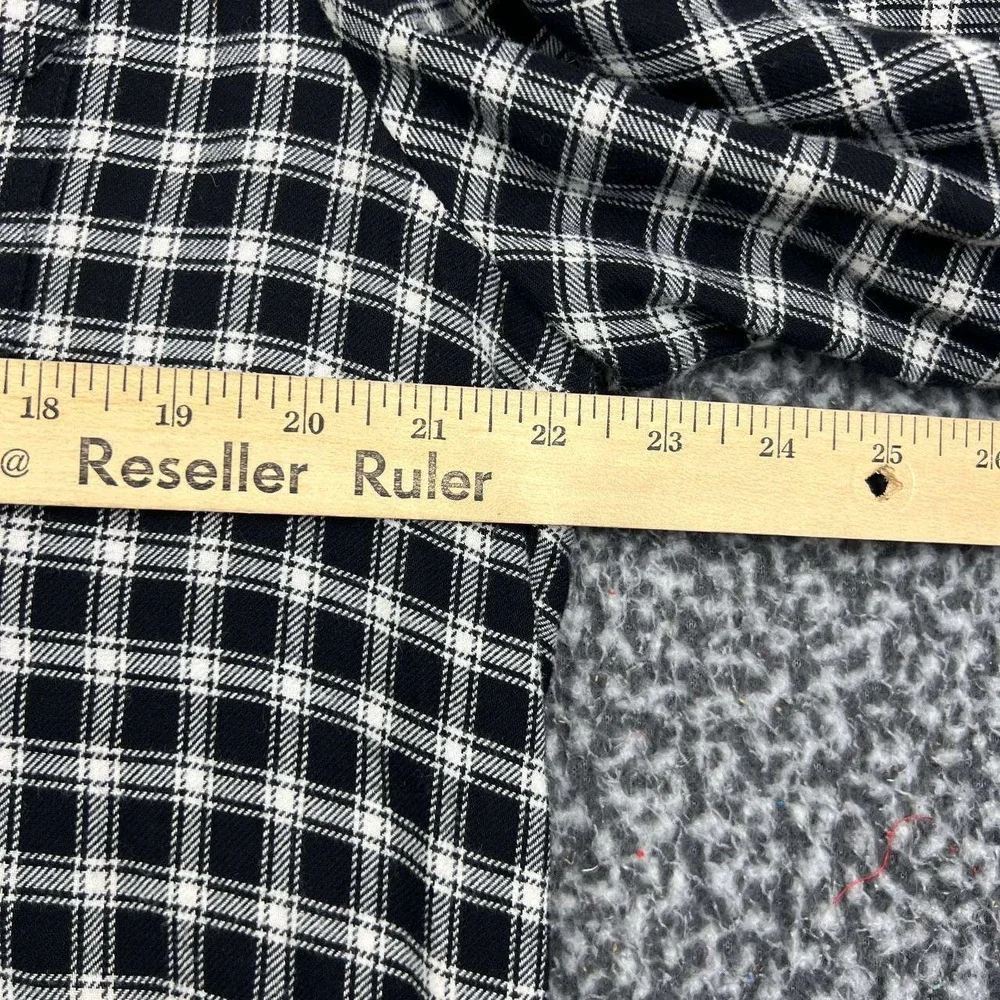 Madewell Shirt Dress Women XL Black White Plaid Flannel Long Sleeve Cotton